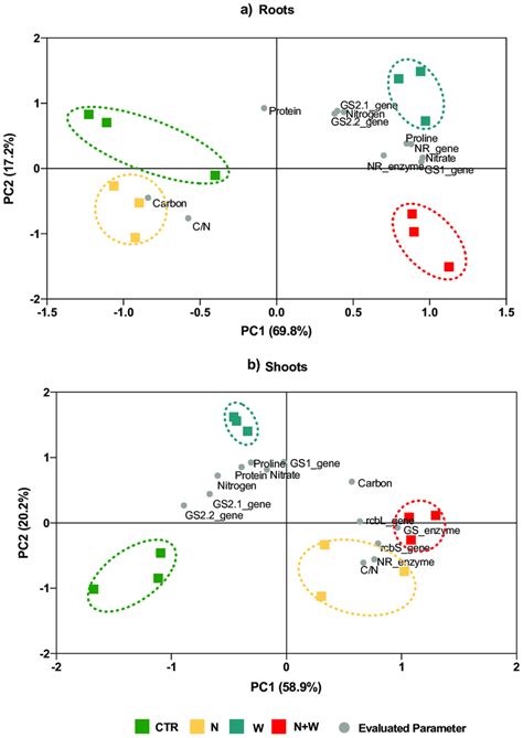 Principal Component Analysis Pca Of The Plant Metabolism In Roots A Download Scientific