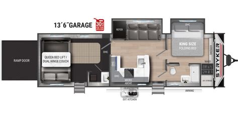 Stryker Toy Hauler Floor plans - Cruiser RVs