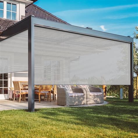 Superjoe Outdoor Roller Shades, 420GSM 95% Blackout Cordless Patio