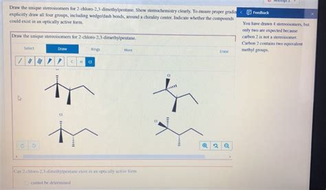 Solved Draw The Unique Stereoisomers For Chegg