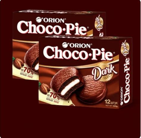 Бисквитные пирожное Orion Choco-Pie Dark 2 пачки по 360 г - купить с ...