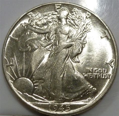 1945 P About Uncirculated Walking Liberty Half Dollar AU 250 U