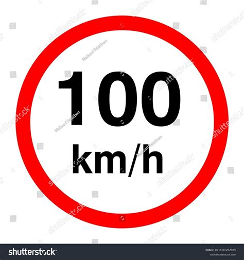 Irish Traffic Sign Restricting Speed 100 Stock Vector (Royalty Free