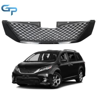 Gloss Black Front Upper Grille Grill Honeycomb Fit For Toyota Sienna