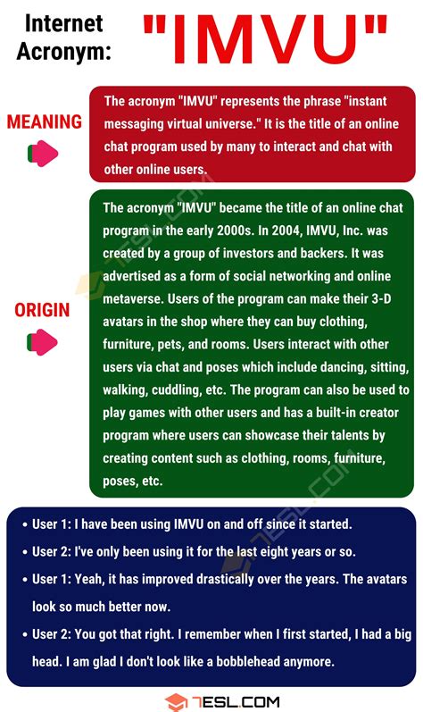 IMVU Meaning: What Does IMVU Mean and Stand For? • 7ESL