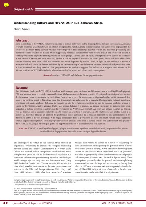 (PDF) Understanding culture and HIV/AIDS in sub-Saharan Africa