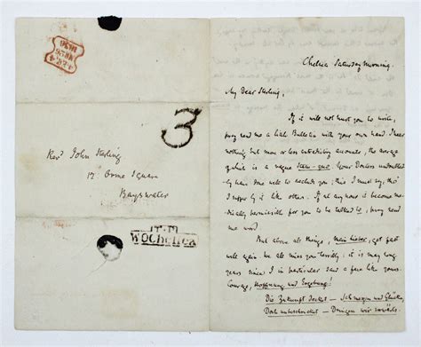 Autograph Letter Signed T Carlyle To John Sterling Thomas Carlyle