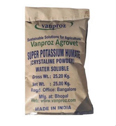 Vapors Super Potassium Humate 98 Fertilizer 25 KG Bag It Helps