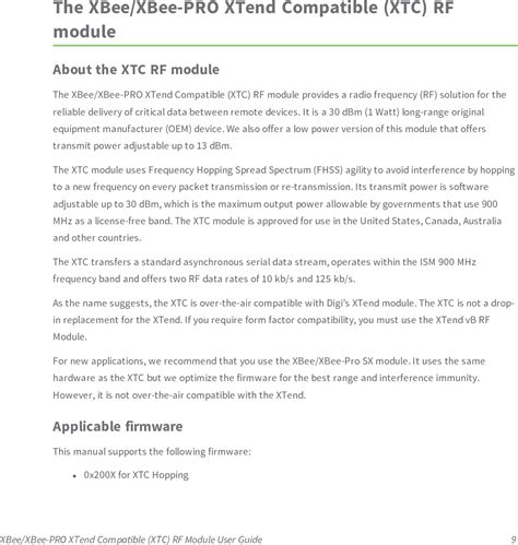 Digi XBSX XBee SX RF Module User Manual