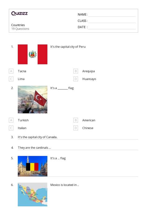 Countries In Europe Worksheets On Quizizz Free Printable