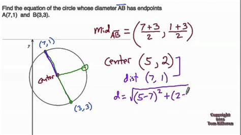 Equation Of A Circle Given Two Endpoints - Tessshebaylo