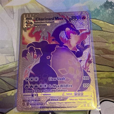 Mavin Rare Pok Mon Flaming Dark Charizard Vmax Gold Foil Pokemon Card