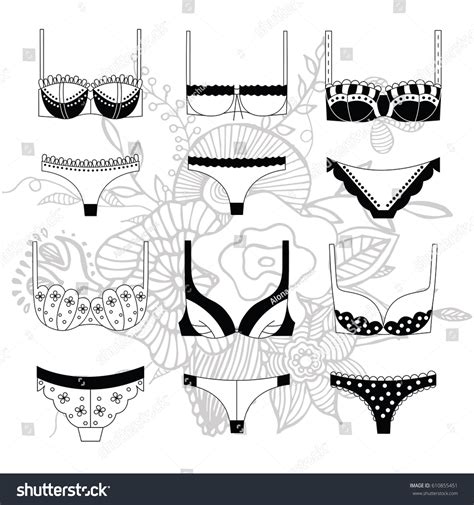 Hand Drawn Lingerie Illustrations Vector Set Stock Vector Royalty Free 610855451 Shutterstock