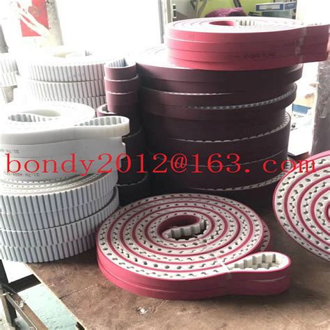 T Seamless Wear Resisting Red Coated Rubber Pu Timing Belt Pu