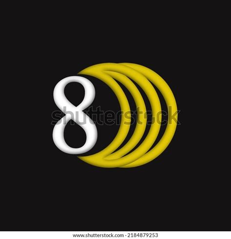 Vector Logo Number 8 Black Gold Stock Vector Royalty Free 2184879253