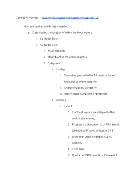 Cardiac Arrythmias EKG Vid - Cardiac Arrythmias: youtube/watch?v ...