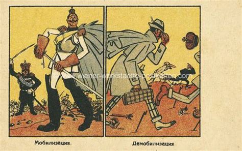 Litho russische Propaganda 1 Weltkrieg um 1918 Wiener Werkstätte