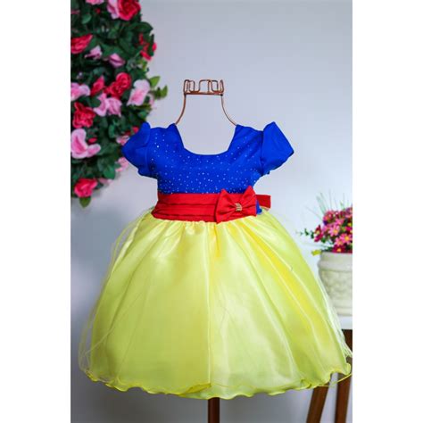 Branca De Neve Vestido - Vestido Temático Branca De Neve | Shopee Brasil