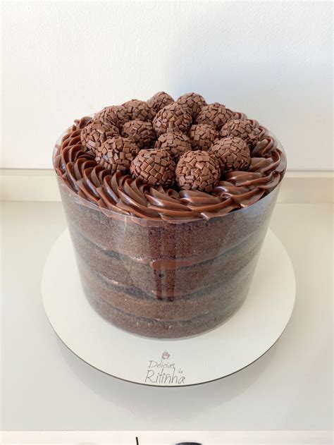 Naked Cake No Acetato De Brigadeiro Em 2024 Bolo Receitas Deliciosas