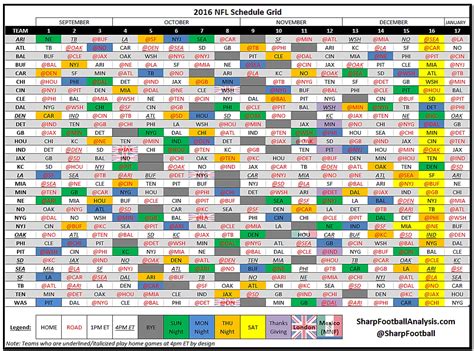 Printable Team Schedules Nfl