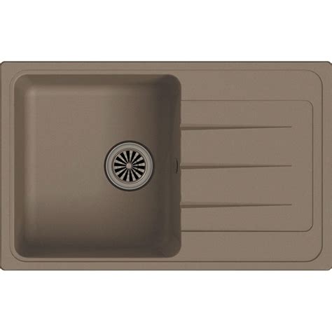 Мойка EWIGSTEIN Elegant 50F кварц, 1-чаша + крыло, 762х480 мм, темно ...