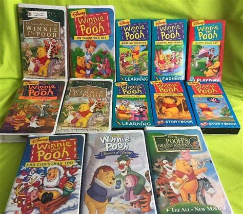 Walt Disney Winnie The Pooh Vhs Lot Tapes Storybook Learning Playtime