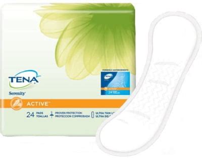 TENA Serenity Active Pant Liner, Ultra Thin Long, 10 Inch Pads, 48200 ...
