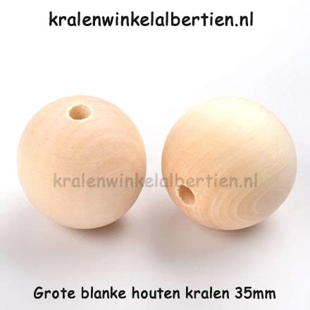 Grote Houten Kraal Blank Mm Kralenwinkel Albertien