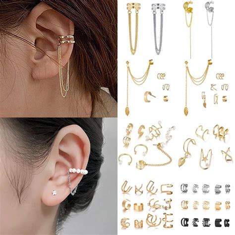 Длинные серьги-каффы с кисточками | AliExpress