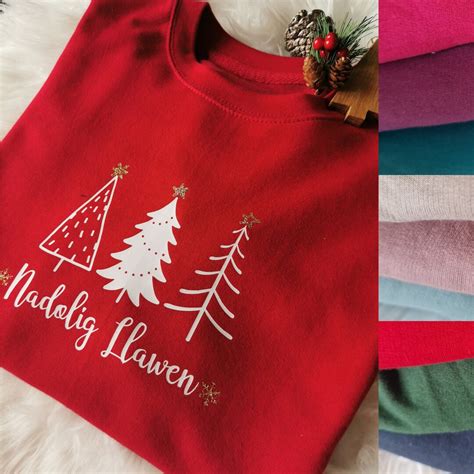 Personalised Christmas Tree Jumper Adults And Kids Siwmper Coed Etsy Uk