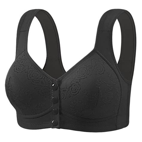 Alllist Front Closure Teen Bras No Wire Push Up Lingerie Soft Black Plain Bralette Womens