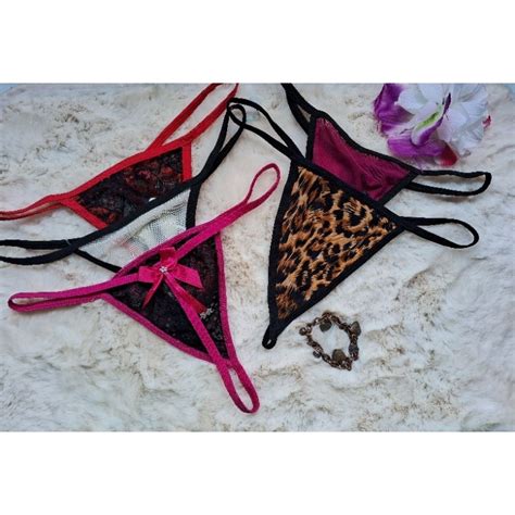 Kit Calcinhas Fio Lingerie Feminina Tanga Dental Estampada La O Shopee Brasil