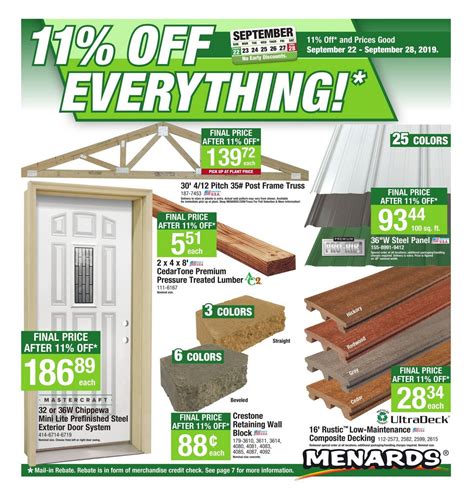 Menards Weekly Ad Sep 22 – Sep 28, 2019