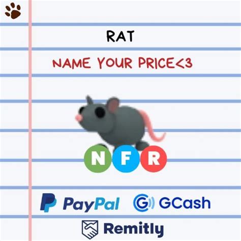 Adopt Me Nfr Rat Video Gaming Gaming Accessories In Game Products