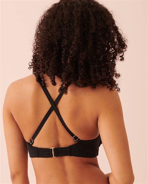 COLOURFUL DD Cup Bandeau Bikini Top Black La Vie En Rose