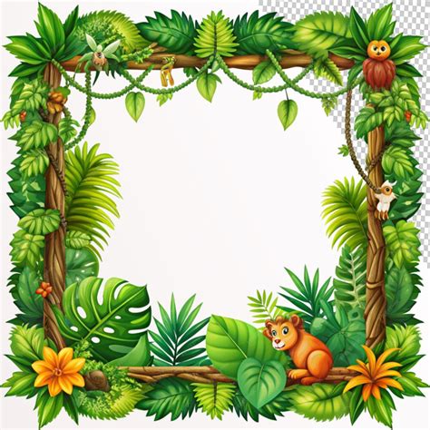Jungle Frame And Border Plate Game Ui Design Set On Transparent