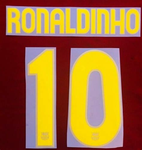 200708 Fc Barcelona 10 Ronaldinho Ucl Printing Name Number Set Ebay