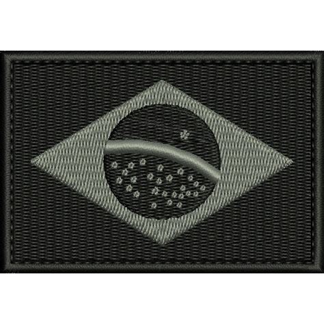 Patch Bordado 9x5 5cm Bandeira Do Brasil Negativa Carrapicho Para