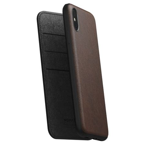 Nomad Horween Leather Rugged Folio Case For Iphone Xs Max Rustic Brown