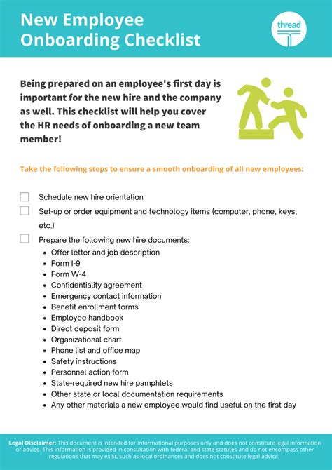 New Employee Onboarding Checklist - Thread HCM