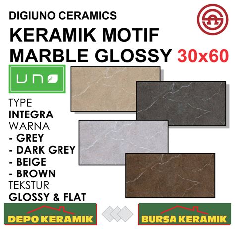 Keramik Motif Marble 30x60 INTEGRA SERIES UNO Glossy Marble Lazada