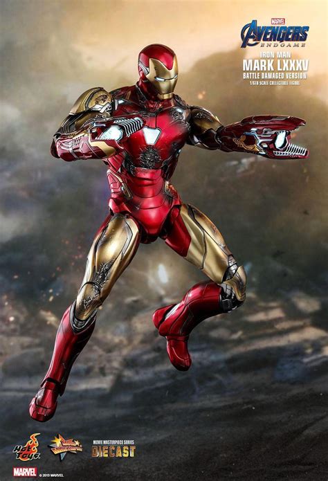 Figure Hot Toys MMS D Marvel Comics Avengers Endgame Iron Man Mark LXXXXV Battle