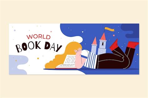 Free Vector Flat World Book Day Horizontal Banner