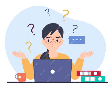 Premium Vector | Confused Business women Sit at Laptop at Workplace