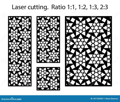 Conjunto De Plantillas De Panel Cnc Patrón Láser Conjunto De Paneles Vectoriales Decorativos