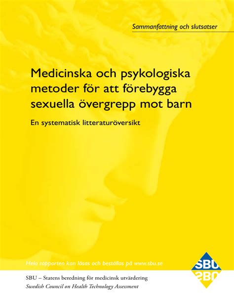 Medicinska Och Psykologiska Metoder För Att Förebygga Sexuella