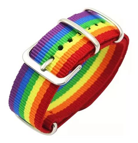Pulsera Correa Reloj Arcoíris Lgbt Orgullo Gay Brazalete 2pk Cuotas sin interés