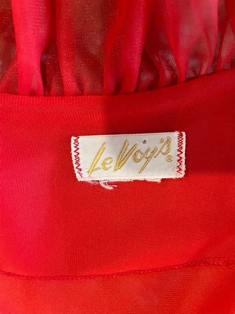 S Levoys Red Peignoir Lingerie Set Gem