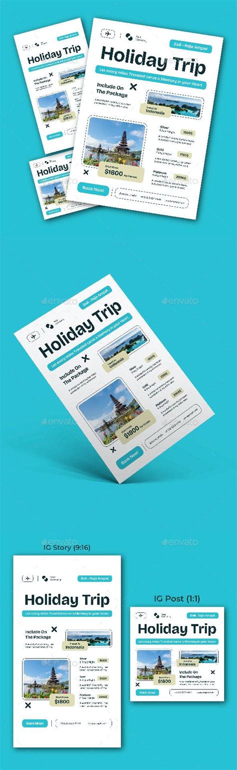 Modern Travel Package Flyer Set Travel Packages Holiday Travel