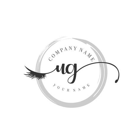 Initial Ug Logo Handwriting Beauty Salon Fashion Modern Luxury Monogram